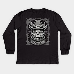 Cat Cowboy Chronicles Paw Kids Long Sleeve T-Shirt